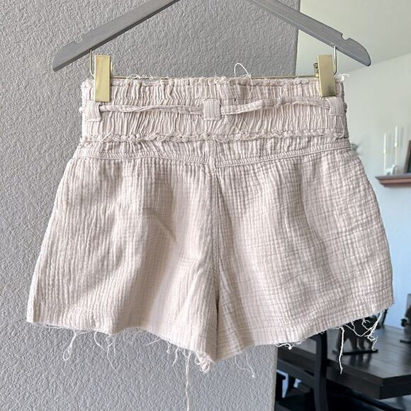 NWOT Rewash Distressed Beige High Rise Shorts Raw Hem Distressed Relaxed Cotton - Picture 5 of 11